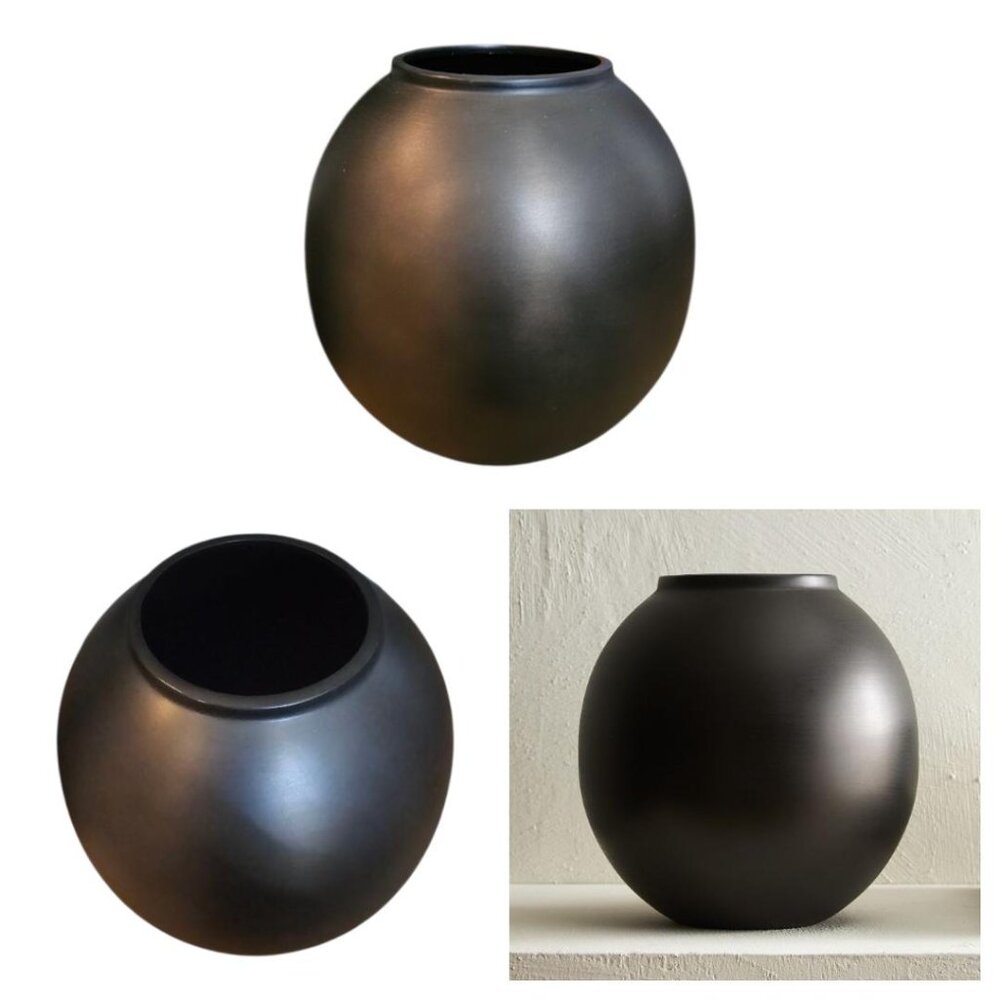 West Elm - Carter Oil Rubbed Bronze Medium Metal Round Vase, NIB
